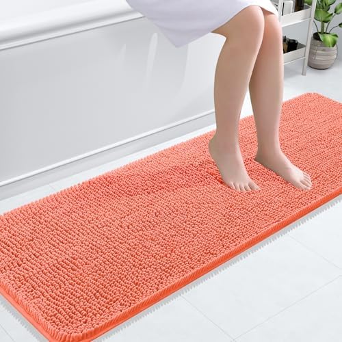 OLANLY Bathroom Runner Rugs 59x20, Extra Soft Absorbent Chenille Bath Rugs by OLANLY