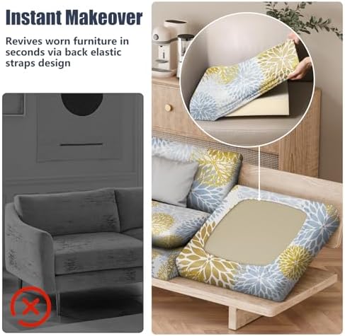 8Pcs Outdoor Cushion Covers, Stretch Patio Furniture Couch Chair Slipcovers - Image 5