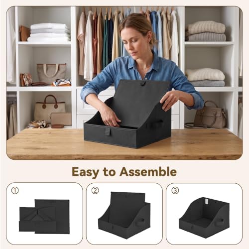 GRANNY SAYS Trapezoid Closet Storage Bins, Small, Black, 3-Pack - Image 7