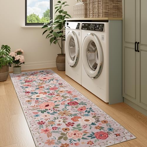 DUKINO 2x7 Runner Rug for Hallway, Washable Runner Rug Non Slip, Beige - Image 6