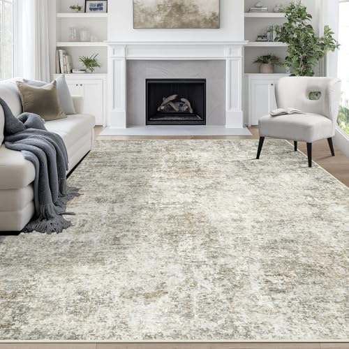 8x10 Area Rugs for Living Room Washable Bedroom Dining Room Beige Brown by Aelenmu