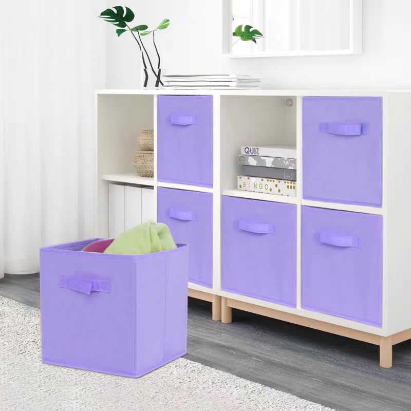 EBIGIC Purple Storage Bins [3 Pack] 9.0"x7.5"x7.5",Mini Storage Box Fabirc Foldable Closet Toy Organizer Collapsible Cloth - Image 6