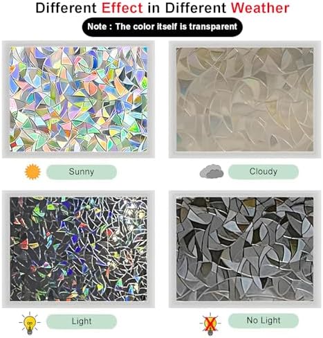 Window Privacy Film Stained Glass Rainbow 17.5 x 118.1 inches - Image 6