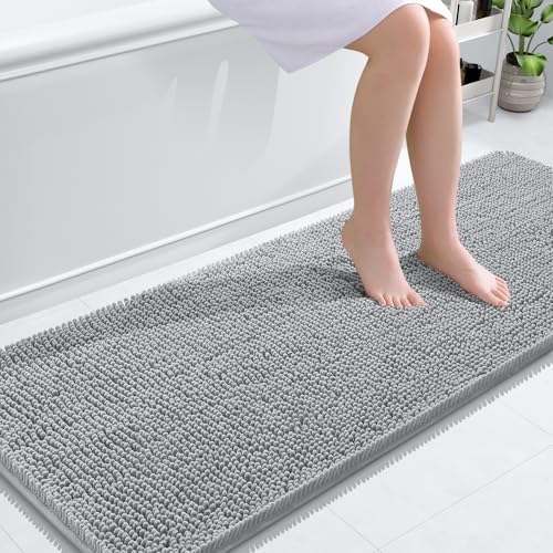 OLANLY Bathroom Runner Rugs 59x24, Extra Soft Absorbent Chenille Bath Rugs by OLANLY