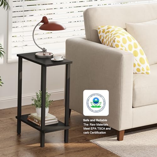TUTOTAK Narrow Side Table, 2-Tier Small End Table for Couch - Image 4