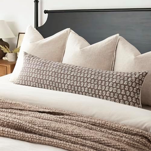 Foindtower Long Floral Print Lumbar Throw Pillow Covers 14×36 Inch,Brown - Image 4