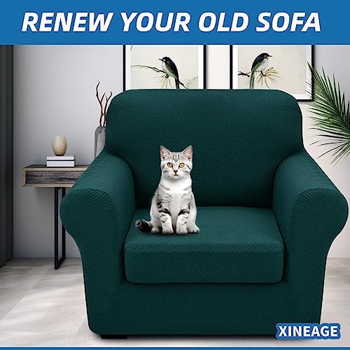 XINEAGE 2-Piece Stretch Armchair Sofa Cover, Washable Couch Covers for Dog - Image 4