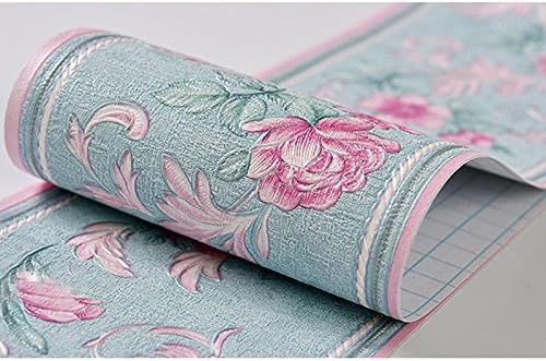 Creation Core 4.2x196.8 Waterproof Wallpaper Border 3D Pattern Wall Decor Removable Self Adhesive Kitchen Bathroom Tiles Sticker, Vine Blue - Image 2