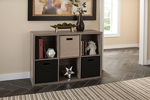ClosetMaid 6 Cube Storage Shelf Organizer Bookshelf with Back Panel, Easy Assembly, Wood, Weathered Gray - Image 5