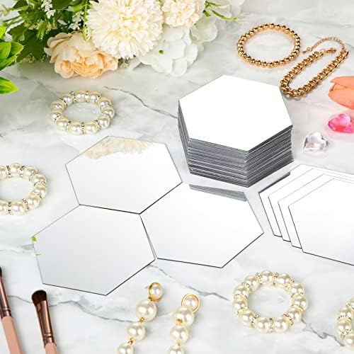 120 Pcs Hexagon Mirrors for Wall, Mirror Stickers, 3.94 x 3.43 x 1.97 Inch - Image 4