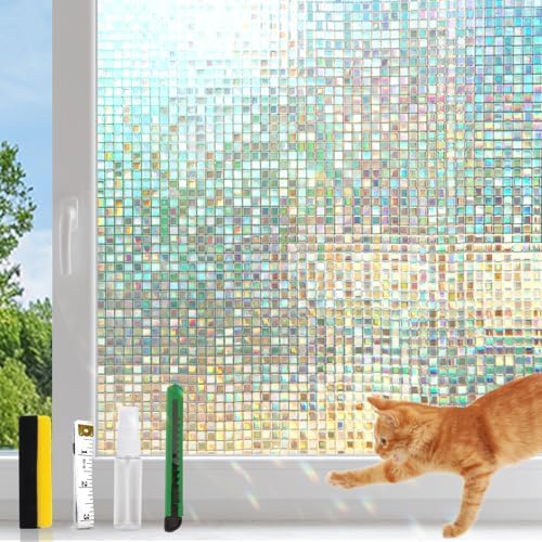 KESPEN Mosaic Rainbow Window Privacy Film Stained Glass, 29.5In X13.1Ft by KESPENWINDOWFILMS