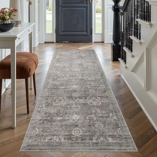 Rugxara 2x5 Washable Runner Rug for Hallway Kitchen Entryway, Taupe/Grey by Rugxara