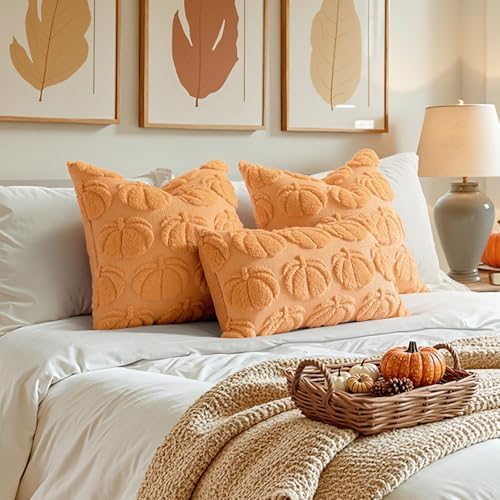 MIULEE Fall Pillow Covers Pumpkin Fall Decor Lumbar 12x20 Pumpkin - Image 3