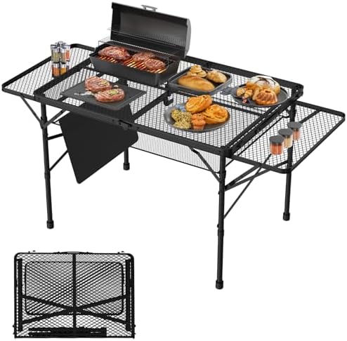 WildFinder Folding Table with 2 Wing Panels, 3x2 FT Foldable Camping Table by WildFinder
