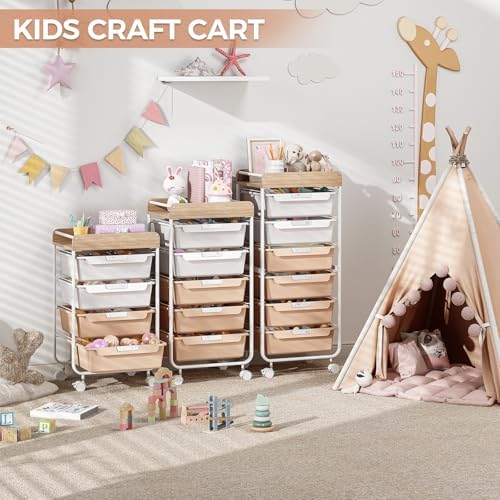 SYKIARIOL Rolling Storage Utility Cart with 4 Drawers,Art Cart,Pearl - Image 5
