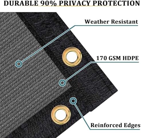 Shade&Beyond 6'x97' Dark Grey Privacy Screen Fence Cover 170 GSM Fencing Mesh Fence Panel for Wall Garden Yard Backyard Indoor Outdoor Home Decoration - Image 2
