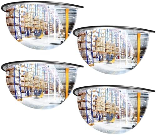 Kanayu 4 Pcs 12" Half Dome Safety Corner Mirror Blindspot for Wall by Kanayu
