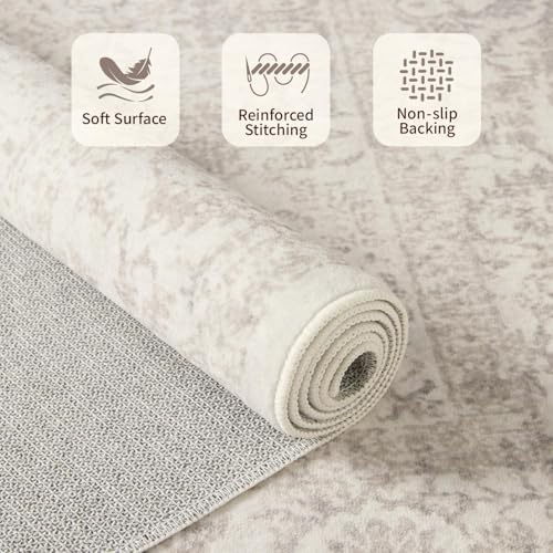 Rugxara 8x10 Area Rugs,Neutral Large Rugs for Living Room(Beige Brown) - Image 4
