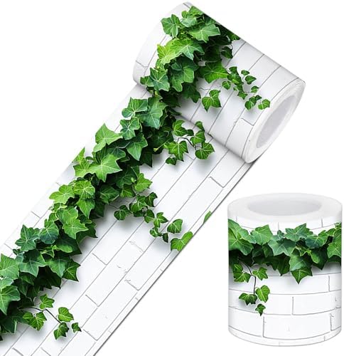 IVN Wallpaper Border Peel and Stick Wall Ivy Brick Wall 4x196 Inch by IVN