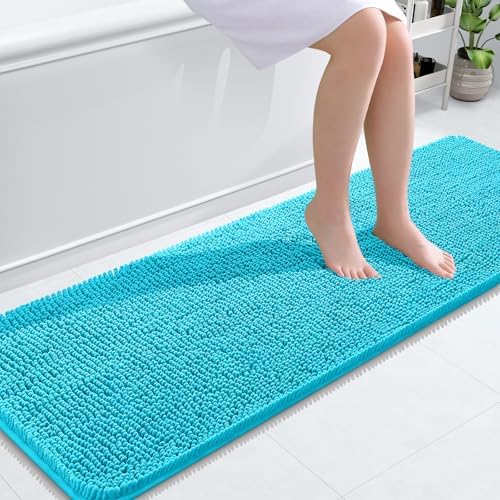 OLANLY Bathroom Runner Rugs 59x20, Extra Soft Absorbent Chenille Bath Rugs by OLANLY