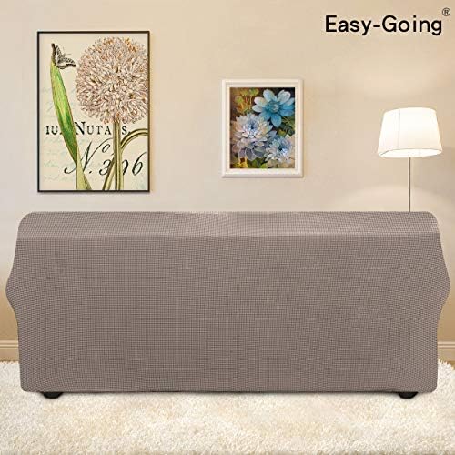 Easy-Going Stretch 4 Seater Oversized Sofa Couch Cover Taupe - Image 3