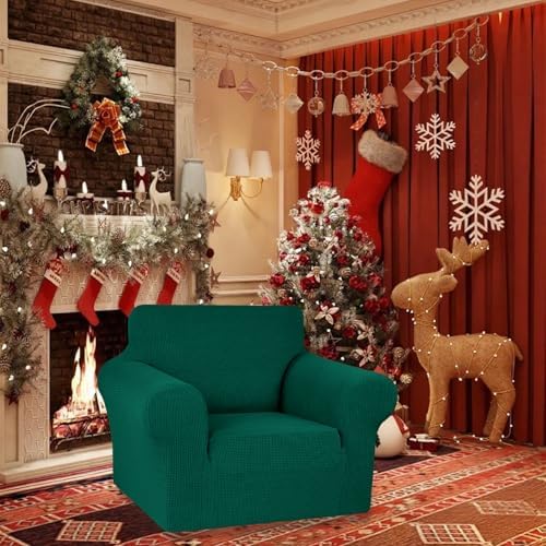 KEKUOU Stretch Chair Sofa Slipcover, Single Couch Cover,Hunter - Image 2