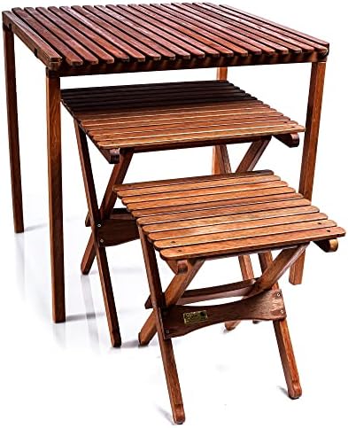 BYER OF MAINE, 18" H x 16" W x 16" D, Pangean Folding Wooden Table - Image 4