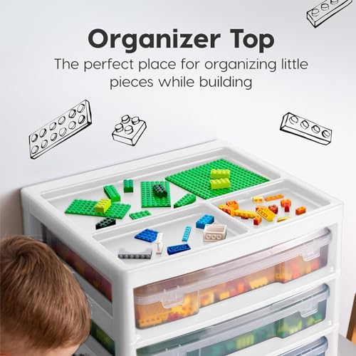 IRIS USA Desk Organizer |Made in USA| 3-Tier Cases - White/Clear - Image 4