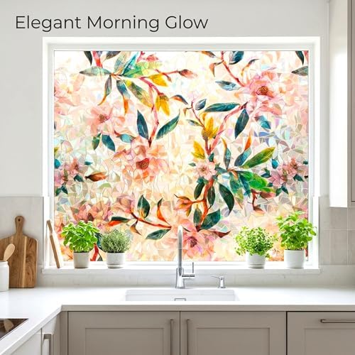 Snow Magnolia 3D Prism Window Film Privacy Static Cling Anti UV 17.5x78.7in - Image 6