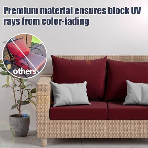 8Pcs Outdoor Cushion Covers, Stretch Patio Furniture Couch Chair Slipcovers - Image 3