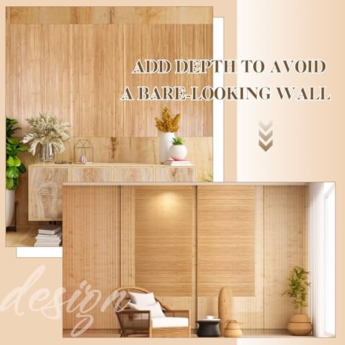 Juexica 3 Pcs Natural Bamboo Wall Panel for Interior Wall 48''x96'' Bamboo Covering Renewable Pole Wainscoting Room Divider Wrap Decor for Bedroom Living Room Kitchen Island Office (Carbonized) - Image 5