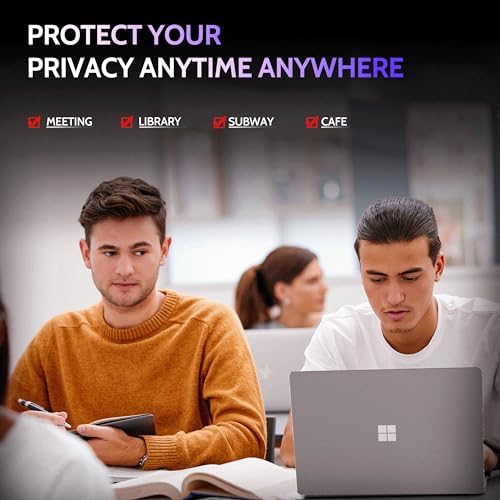 Peslv Privacy Screen for 13.8 Inch Surface Laptop 7, MagicSuction™ Removable Anti Spy Black Protector, Glare Blue Light Filter for Microsoft Laptop Computer Monitor - Image 7