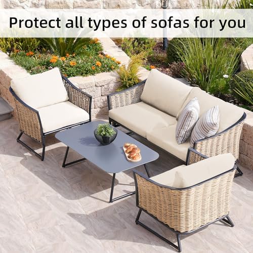 8 Pcs Outdoor Cushion Covers, Patio Sofa Cushion Covers Replacement - Image 5