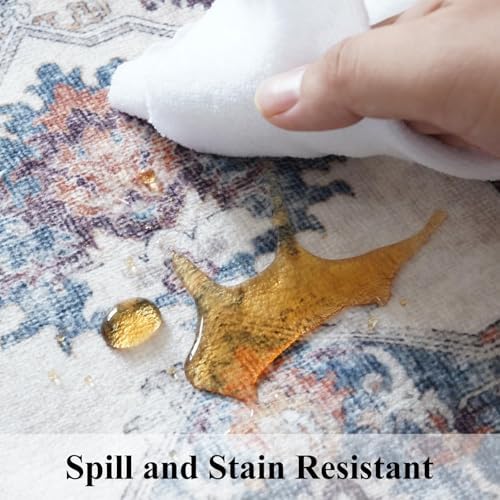 2x4 Washable Kitchen Runner Rug: Vintage Non-Slip Low Pile Entryway Area Rugs Thin Light Weight Carpet for Nursery Bedroom Soft Water Resisitant Floor Mat for Bathroom Laudry Room(2x4,Brick) - Image 6