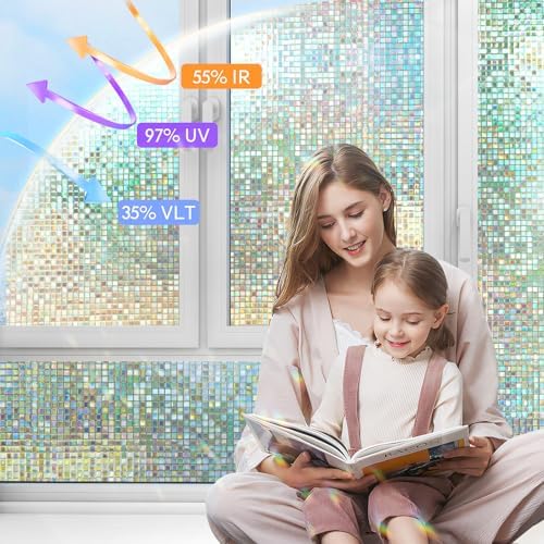 KESPEN Mosaic Rainbow Window Privacy Film Stained Glass, 17.5In X 6.5Ft - Image 7