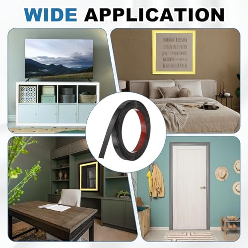 uxcell Black Peel and Stick Molding Trim, 0.8 Inch x 19.7 ft Self-Adhesive Mirror Tape, Flexible PVC Border Strip for Wall Decoration Tile Edge Ceiling Floor Frame Furniture Decoration - Image 7