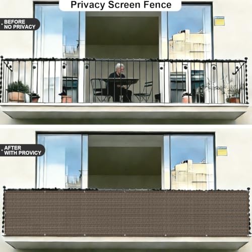 COOLBOYS Customized 3'x39' Brown Balcony Privacy Screen Fence Cover - Image 4