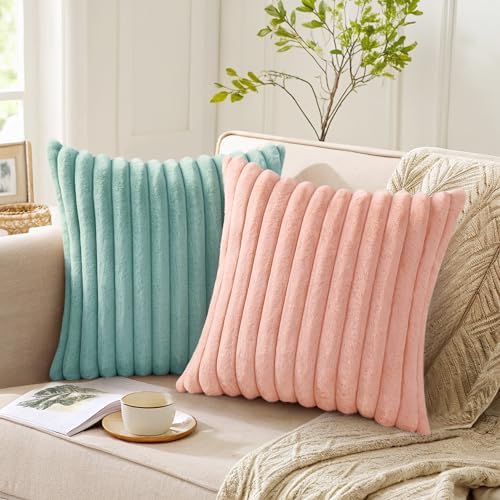Pallene Faux Fur Decorative Throw Pillow Covers 12x20 Set of 2, Pink - Image 5
