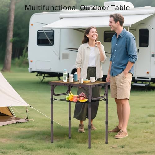 Anbte 2ft Camping Folding Table, 24" X 16" Aluminum Small Portable Table - Image 2