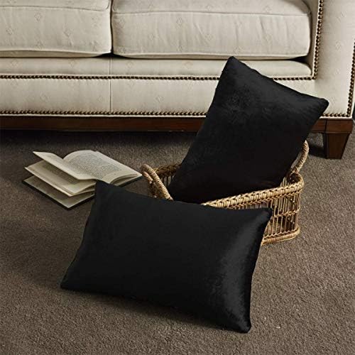 GIGIZAZA Black Velvet Pillow Covers 12x20 Decorative Pillows Pack of 2 - Image 6