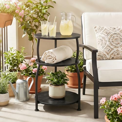 3-Tier Round Side Table, 15.7 inch End Table Nightstand - Image 6