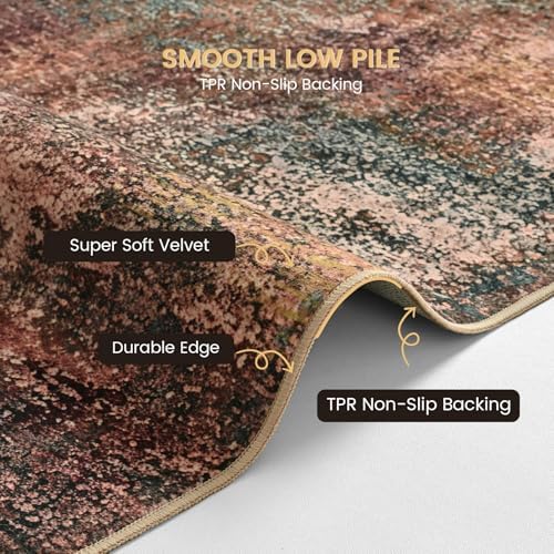Toneed Washable 5x7 Area Rug with Non-Slip Backing for Living Room - Image 5