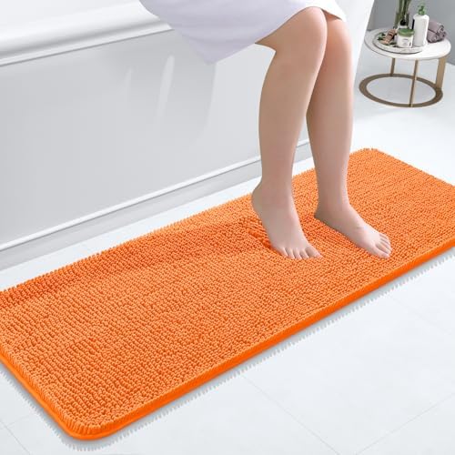 OLANLY Bathroom Runner Rugs 47x17, Extra Soft Absorbent Chenille Bath Rugs by OLANLY