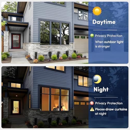 Coavas One Way Privacy Window Film Heat & Glare Control, 23.6"x118" Blue - Image 5