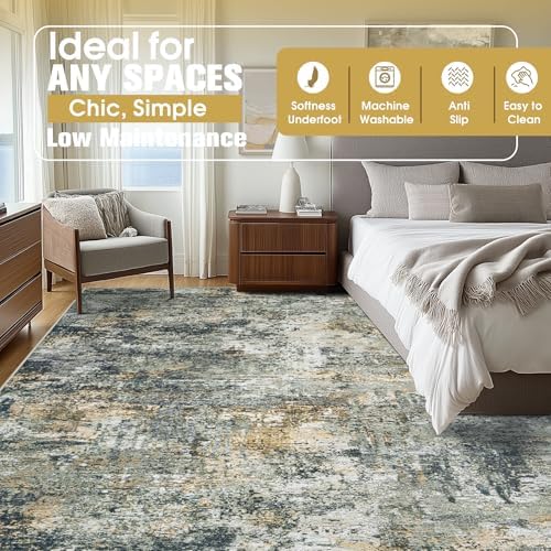 Aelenmu 10x14 Area Rugs for Living Room Washable Dining Room Multi Color - Image 2
