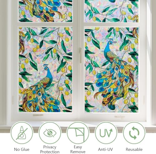 Kromapolis Window Privacy Film, Stained Glass Sticker, 17.5" x 78.7" - Image 3