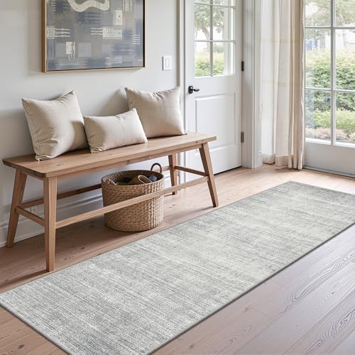 Valenrug 2x8 Runner Rug Non Slip, Washable Rug Runners for Hallways, Grey - Image 4