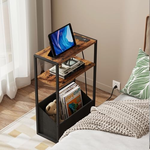 TUTOTAK Narrow Side Tables with Charging Station, Slim End Tables Set of 2 - Image 7