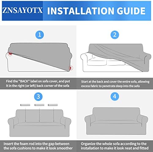 ZNSAYOTX 1 Piece Jacquard Couch Covers for 3 Cushion Couch High Stretch Sofa Cover for Pets Dogs Anti Slip Extra Large Sofa Slipcovers Furniture Protector (X-Large, New Pattern Coffee) - Image 6