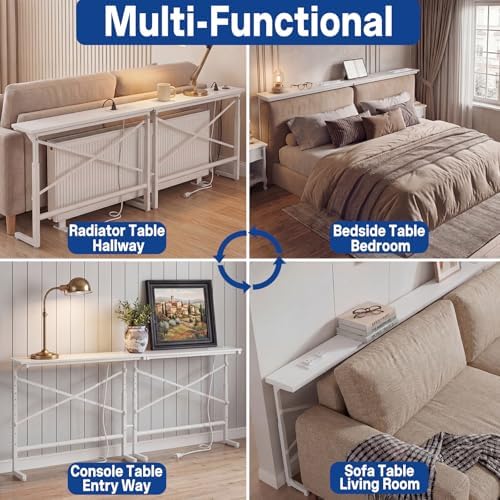 78.8 Inch Behind Couch Table with 2 AC Outlet, Narrow Console Table - Image 3